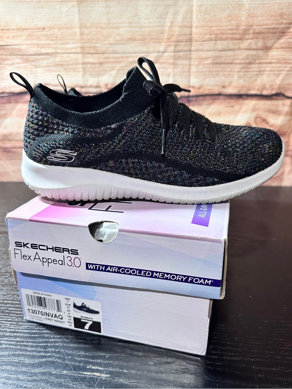 Skechers Women's Ultra FlexSneaker Statement With Rainbow Threading Size 7